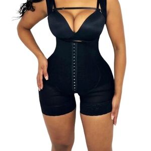 Colombian Faja Body Shaper Girdle Waist Trainer Bodysuit Black